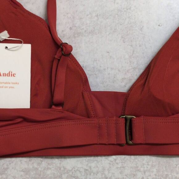 NWT Andie Tahiti Top Chili Pepper Comfortable Adjustable V-Neck Bikini S - Picture 4 of 9